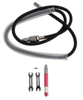 Slick Air Pencil Die Grinder Kit Pneumatic Power Tool with Quick Chuck includes hoses, wrench, and red pen-style grinder for engraving.