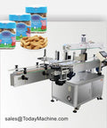 Heavy Duty Automatic Weighing Labeler For Fruits And Vegetables With No Fuss Pillow Packaging Machine with jars of snacks and sealing unit.