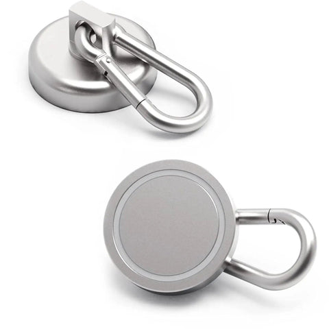 Heavy Duty Magnetic Carabiner Hooks Featuring Badass Strength Neodymium Magnets And A Smooth Swivel Hook For Snagging Garage Gear Kitchen Gadgets And Keys Indoors Or Outdoors A Must Have 2 Pack Organizer