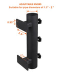 Heavy Duty Parasol Holder Clamp On Umbrella Mount For Deck Rails And Benches With Upgraded Triple Knob For Stable 1.3 To 2.0 Inch Poles
