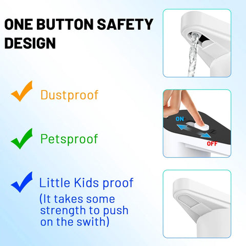 Rechargeable Electric Water Pump For 5 Gallon Bottle Portable Water Dispenser With One Click Sliding Guard safety design features