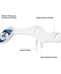 Non Electric Bidet Attachment For Toilet Seat With Adjustable Water Pressure And Rear Wash Single Nozzle No Fuss Install