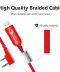 Dope Red FTDI USB Programming Cable For Ham Radios Flashing With Original FTDI Chip Inside Works With Baofeng Wouxun Kenwood Archell Retevis