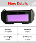 Auto Darkening Welding Glasses With 2 Sensors For TIG MIG MMA Plasma Lightweight 60 Grams, front view with specs