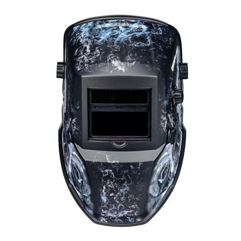 Front view of Smoking Rose ADF Welding Helmet Built Tough With Lightweight Fireproof Shell Dual Crown Strap Headgear