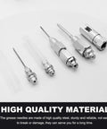 5 Piece Grease Gun Needle Nozzle Kit With Steel Tips For Precise Lubrication, Hardened Fittings, Anti Leak Grease Injector Accessory