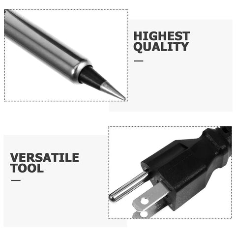 Close-up of the tip and plug of a Digital Soldering Iron Station 700W Max With Hot Air Rework Quick Heating Precise Temperature Control Aluminum Alloy