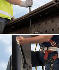 Worker using Spud Wrench for 5/8 Inch Bolts and US Heavy Nuts, Heavy-Duty Alloy Steel Construction on construction site