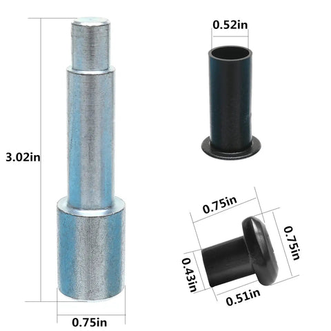 Jeep Wrangler Door Bushing Removal Tool And 4 Nut Kit For JK JKU 2007 2017 Easy Install Beefy Stainless Steel Door Bushings With Plastic Inserts And Black Powder Coated Rust Resistant Hinge Nuts, 3.02in x 0.75in bushing