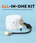 Beefed Up Repower Tune Up Kit With Air Filter And Fuel Filter For Echo SRM210 SRM225 Trimmers And PB Series Blowers Includes GT200 GT225 PAS225 ES210 ES250 Models Maintenance Kit shown with components.