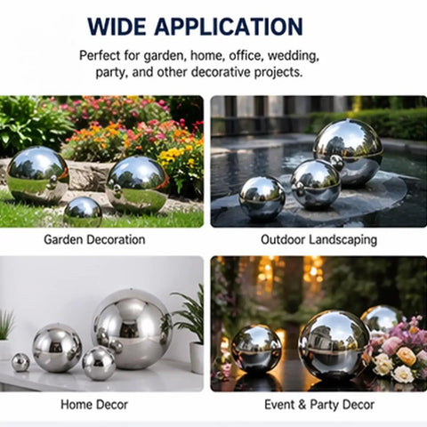Heavy Duty 304 Stainless Steel Hollow Sphere Ball With Slick Polished Finish Rock Solid For Pro Level Welding Diy Crafting Garden Railings And Killer Decor Accents 19mm Silver in garden and home decor settings.