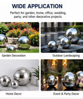 Top Shelf 120Mm 304 Stainless Steel Hollow Sphere With Clean Mirror Polish Finish in garden and home decor settings.