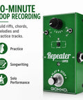 Green Ten Minute Electric Guitar Loop Pedal With Unlimited Overdubs Undo Redo Auto Loop Memory Loop Station And True Bypass Compact Repeater Looper