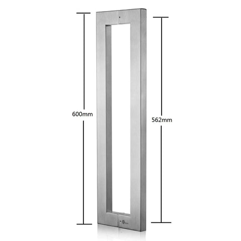 24 Inch Solid Stainless Steel Push Pull Door Handle Kit With Heavy Duty 304 Standoffs Brushed Finish For Barn And Glass Doors Easy Grip Tough As Nails Build High Endurance Construction Includes Four SUS304 Hex Socket Screws, 600mm size
