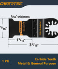 Heavy Duty Carbide Oscillating Tool Blades Three Piece Replacement Set With Dual Adapters Pro Grade Multitool Accessories with carbide teeth