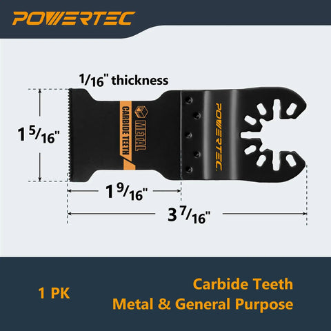 Heavy Duty Carbide Oscillating Tool Blades Three Piece Replacement Set With Dual Adapters Pro Grade Multitool Accessories with carbide teeth