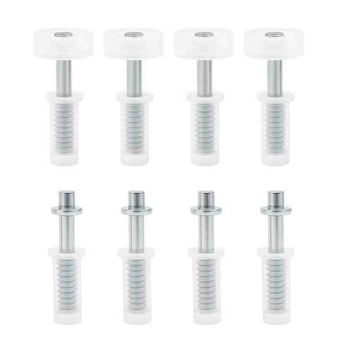 8-Piece Bi-Fold Door Hardware Kit with Top Roller Guide and Top Pivot, visible durable nylon and stainless steel components.