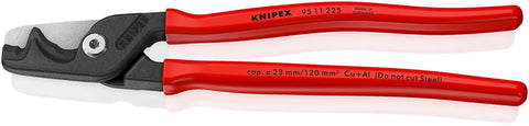 StepCut XL Cable Shears 9 Inch with high leverage joint and long red handles for easy cutting of copper or aluminum cables