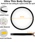 2 Pack LED Flush Mount Ceiling Light Fixtures 9 Inch Black Ultra Thin Design with Frosted Cover and Premium LED Beads