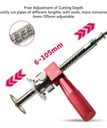 Inside Pipe Cutter Kit With One Quarter Inch Hex Shank Four Cutting Discs Two Inch And Three Inch Guide Plates Adjustable Depth
