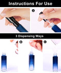 Hands demonstrating refill methods of Four Glass Perfume Spray Bottles Set Refillable Travel Size Atomizers With Fine Mist Leak Proof