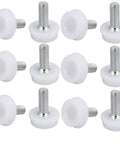 Heavy Duty Adjustable Leveling Feet For Home Desks Rock Solid Plastic Glide Pads with M8 x 20mm threaded screws in pack of 12.