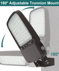 LED Parking Lot Light With 240W 200W And 150W Options, 36000 Lumens With 180° Adjustable Trunnion Mount