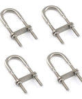 Four piece pack of marine stainless steel U bolts, 304 grade