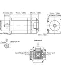 Technical diagram of Integrated Servo Stepper Motor With Closed Loop Controller And 1000 Line Encoder For CNC Machines And 3D Printers