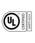 UL certified safety label for US and CA, black text and logo on white background