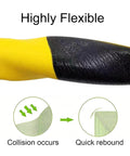 Self Adhesive L Shaped Foam Corner Protector High Density Anti Collision Edge Guard With Yellow Warning showing flexibility