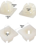 Diagram of nylon inserts with measurements for Black Oxide Stainless Steel License Plate Screws With Nylon Inserts Keep Front And Rear Plates Secure For Most Cars Frames And Covers Set Of Four That Stay Put Through Weather And Vibration.