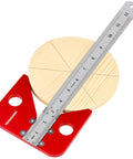 Go To Center Finder Tool Pro Grade For Woodworking And Lathe Quick Accurate Circle Centering And Marking Tool shown on wood surface