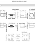 Adjustable Router Rail Guide Track For Boss Level Woodworking Jigs Heavy Duty Aluminum Extrusion dimensions and components diagram.