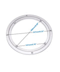 The Real Deal Built Tough Aluminum Lazy Susan Turntable Base featuring smooth ball bearing swivel plate, 10 inch size, clear view of dimensions.