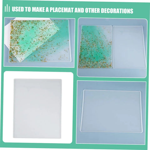 Top Shelf 2Pc Silicone Craft Resin Mats For DIY Epoxy Casting Projects And Custom Home Table Decor Or Writing Board Creations With Durable Non Stick Surface