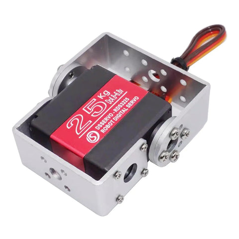 25Kg Dual Shaft U Mount RC Digital Servo with full metal gear, waterproof construction for robotic arm 180-degree rotation