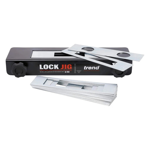 Pro Grade Lock Jig Kit For Routing Face Plate Recess And Mortise, Fast Tool Free Setup With Locking Levers And Twin Clamping Knobs