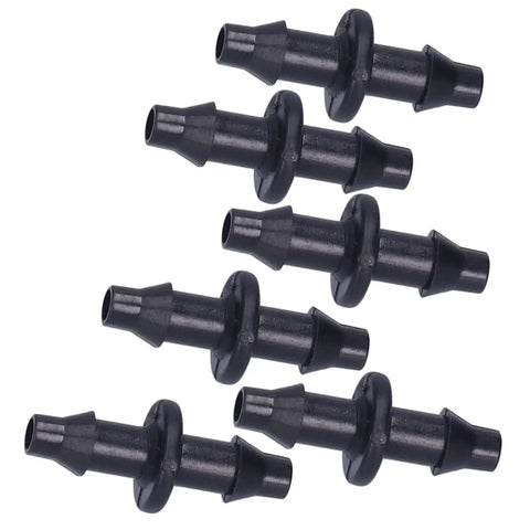 Super Easy Drip Irrigation Connectors And Repair Kit With 200 Pieces Of Soaker Hose Fittings For Garden Flower Pots And Lawn No Knots Needed black ABS 1/4-inch hose barbed connectors