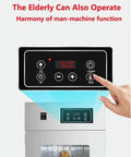 Game Changing Commercial Food Dehydrator Rocking A Sleek Rotary Drum Built Tough From Stainless Steel With Bulletproof Digital Controls close-up of user-friendly control panel.
