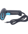 Wired Barcode Scanner With Quick Response Voice Feedback And QR Code Reading For Inventory Management shown in black with USB cable