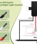 Wiring diagram for 3 Piece Dusk To Dawn Sensor Switch For Outdoor Lighting 120 277V IP65 Waterproof Photo Cell Automatic On Off
