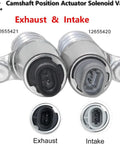 VVT Intake And Exhaust Camshaft Position Actuator Kit With Cam And Crankshaft Sensors For 2.0L 2.2L 2.4L GM Cars Including Equinox Malibu Cobalt HHR Aura Terrain Verano G6 Pontiac Saturn, exhaust and intake solenoids