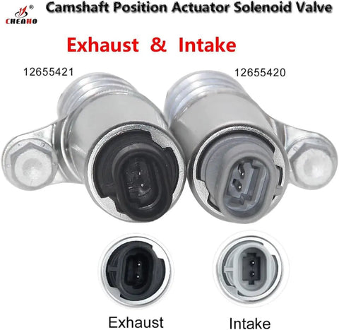 VVT Intake And Exhaust Camshaft Position Actuator Kit With Cam And Crankshaft Sensors For 2.0L 2.2L 2.4L GM Cars Including Equinox Malibu Cobalt HHR Aura Terrain Verano G6 Pontiac Saturn, exhaust and intake solenoids