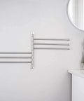 Six Arm Swing Out Towel Bar With Folding Arms, Wall Mounted Stainless Steel Rack For Bathroom, Rustproof SUS 304 Brushed Finish