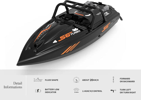 Off Road Remote Control Jet Boat With Dual Batteries And 4 Channel LED Lights Top Speed 15 To 20 Kilometers Per Hour Easy To Control