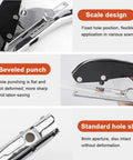 8mm Heavy Duty Hole Punch Set With Countersink Drill And Wrench detail showing scale design, beveled punch, and standard hole slot