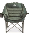 Oversized Extra Large Padded Camping Chair Portable Folding Lounge with Cup Holder Green for Outdoor Camping Beach and Travel