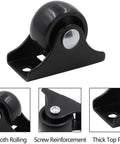 12 Pack 1 Inch Rigid Fixed Non Swivel Caster Wheels With Metal Top Plate For Furniture Black, 5 Kg Load Per Wheel, Includes Mounting Screws And Screwdriver, Hard Plastic Wheels, Durable Furniture Casters