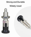 Top Shelf M8 Self Locking Indexing Pin With Spring Loaded Latch Bolt, Dead Simple Install Using 304 Stainless Steel And Aluminum Alloy, Totally Rust Free Secure Grip, Quick Snap Action, 2 Pack, dual angle view.